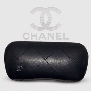 Authentic Chanel signature designer black sunglasses eyeglasses hard case